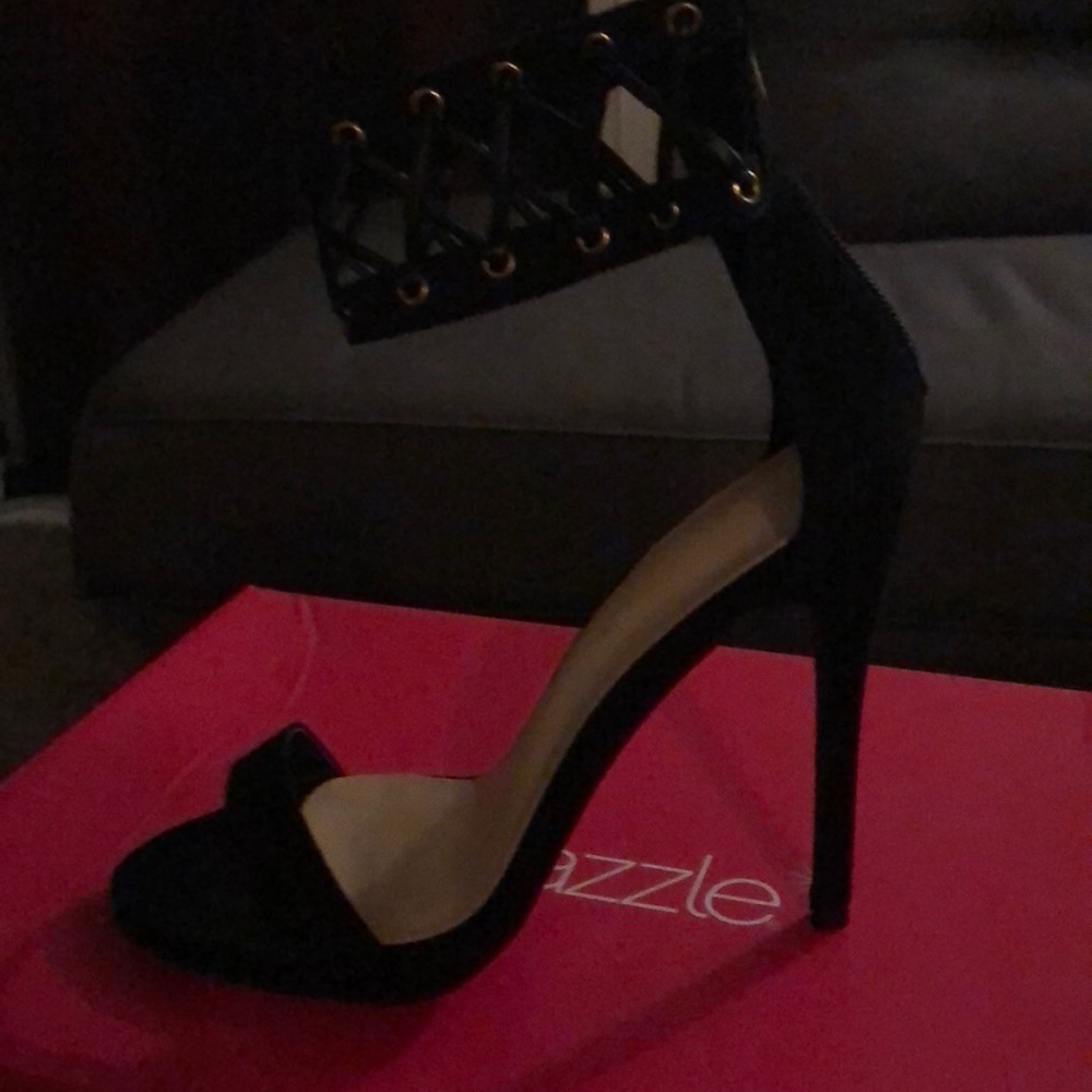 Black suede dress sandals